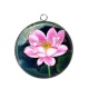 Pendentif Cabochon Argent - fleur exotique