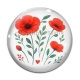Cabochon Verre - coquelicot