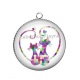 Pendentif Cabochon Argent - chat puzzle