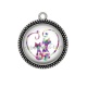 Pendentif Cabochon Argent - chat puzzle