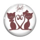 Cabochon Verre - chat love
