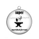 Pendentif Cabochon Argent - super maréchal ferrant