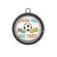 Pendentif Cabochon Argent - j'peux j'ai foot