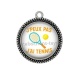 Pendentif Cabochon Argent - j'peux pas j'ai tennis