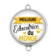 Connecteur Cabochon Argent - meilleure éducatrice du monde