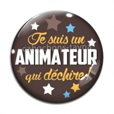 Cabochon Verre - animateur qui déchire
