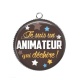 Pendentif Cabochon Argent - animateur qui déchire