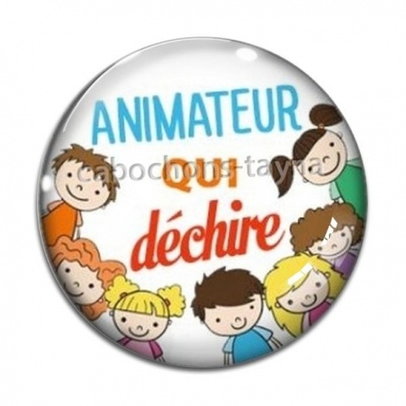 Cabochon Verre - animateur qui déchire
