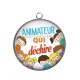 Pendentif Cabochon Argent - animateur qui déchire