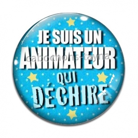 Cabochon Verre - animateur qui déchire