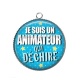 Pendentif Cabochon Argent - animateur qui déchire