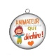 Pendentif Cabochon Argent - animateur qui déchire
