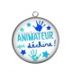 Pendentif Cabochon Argent - animateur qui déchire