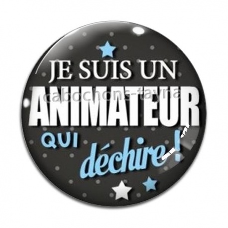 Cabochon Verre - animateur qui déchire