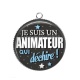 Pendentif Cabochon Argent - animateur qui déchire
