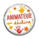 Cabochon Verre - animateur qui déchire