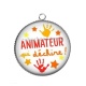 Pendentif Cabochon Argent - animateur qui déchire