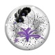 Cabochon Verre - fleur exotique