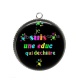 Pendentif Cabochon Argent -  je suis une éduc qui déchire