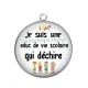 Pendentif Cabochon Argent -  je suis une éduc de vie scolaire qui déchire