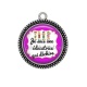 Pendentif Cabochon Argent -  je suis une éducatrice qui déchire