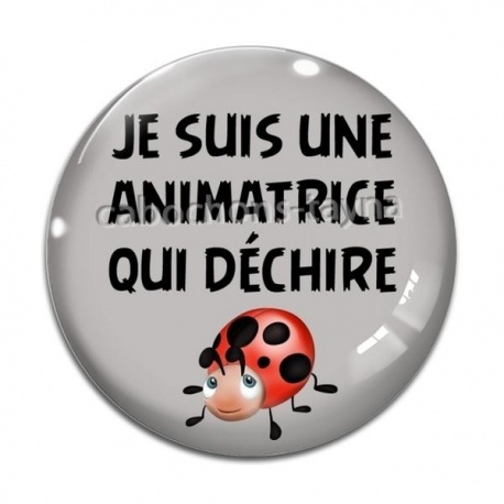 Cabochon Verre -  je suis une animatrice qui déchire