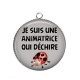 Pendentif Cabochon Argent -  je suis une animatrice qui déchire