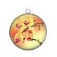 Pendentif Cabochon Argent - fleur exotique
