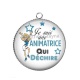 Pendentif Cabochon Argent - je suis une animatrice qui déchire