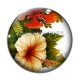 Cabochon Verre - fleur exotique