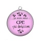 Pendentif Cabochon Argent - je suis une CPE qui déchire