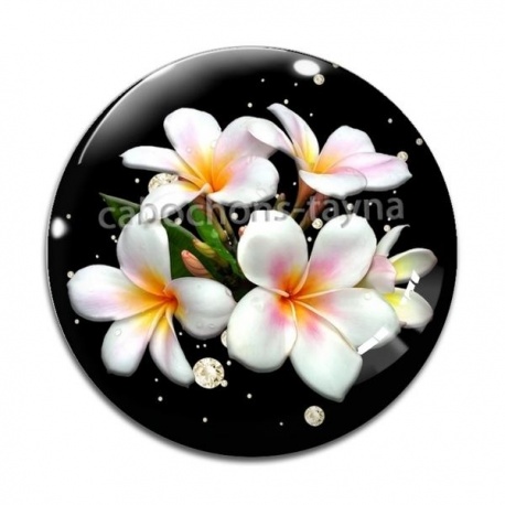Cabochon Verre - fleur exotique