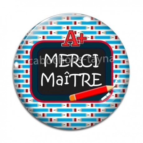 Cabochon Verre - merci maître