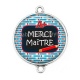 Connecteur Cabochon Argent - merci maître
