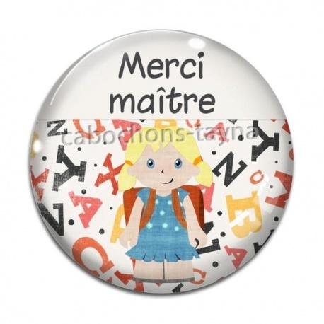 Cabochon Verre - merci maître