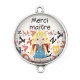 Connecteur Cabochon Argent - merci maître