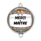Connecteur Cabochon Argent - merci maître