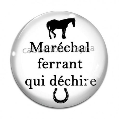 Cabochon Verre - maréchal ferrant qui déchire