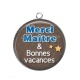 Pendentif Cabochon Argent - merci maître