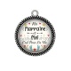 Pendentif Cabochon Argent - ma marraine et moi c'est pour la vie