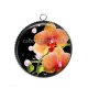 Pendentif Cabochon Argent - fleur exotique