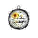 Pendentif Cabochon Argent - une tata formidable