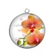 Pendentif Cabochon Argent - fleur exotique