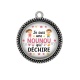 Pendentif Cabochon Argent - je suis une nounou qui déchire