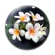 Cabochon Verre - fleur exotique