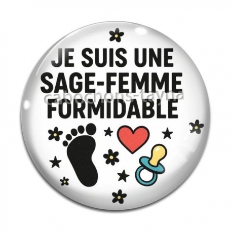 Cabochon Verre - je suis une sage femme formidable