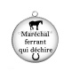 Pendentif Cabochon Argent - maréchal ferrant qui déchire