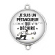 Connecteur Cabochon Argent - je suis un pétanqueur qui déchire