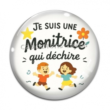Cabochon Verre - je suis une monitrice qui déchire