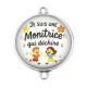 Connecteur Cabochon Argent - je suis une monitrice qui déchire